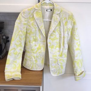 J.Crew yellow floral/paisley pattern blazer